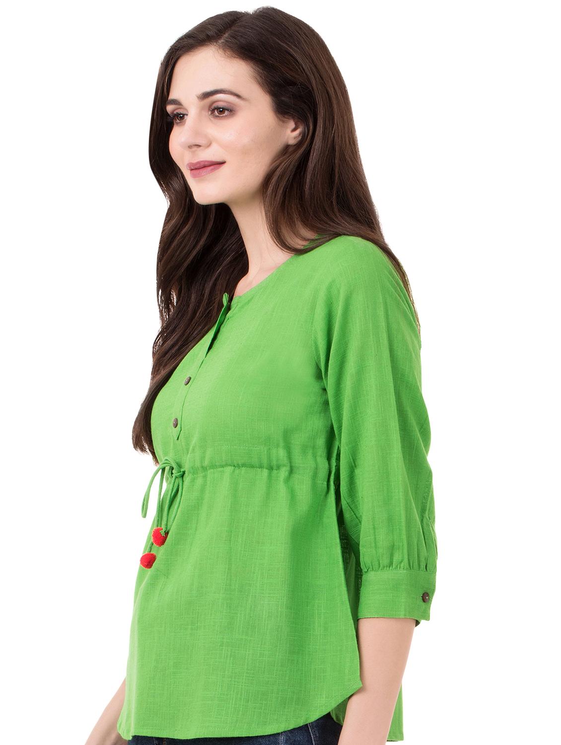 pom-pom detail drawstring top - 16339718 - Zoom Image - 2