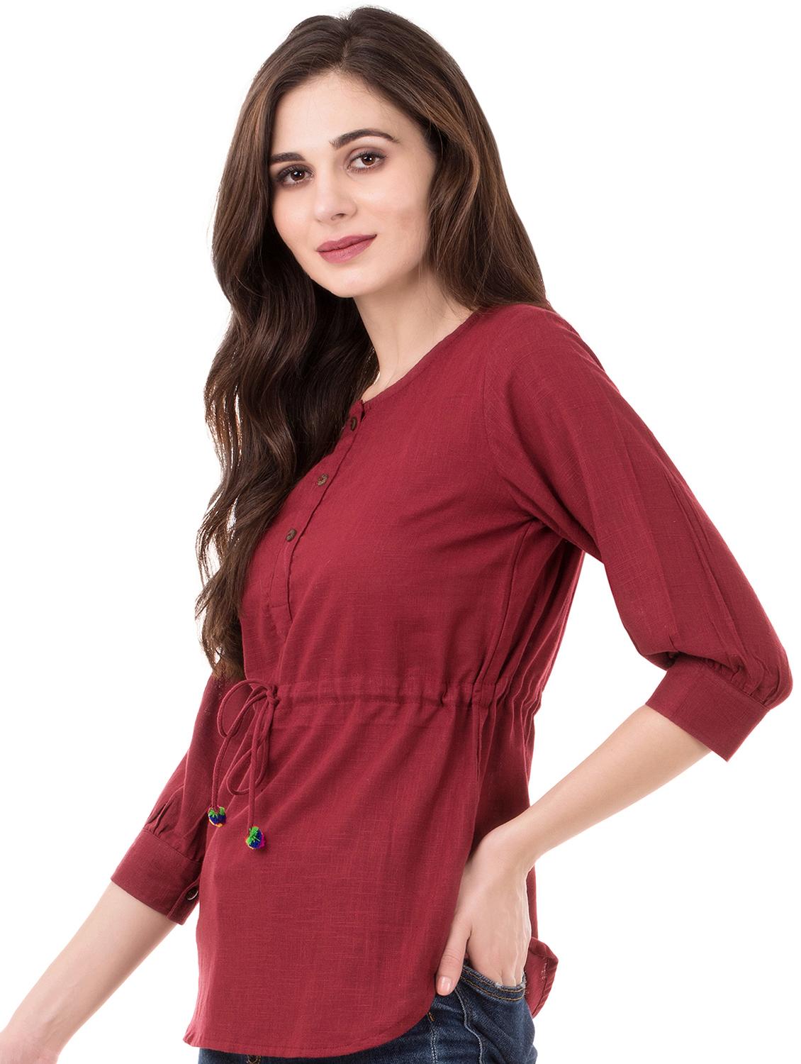 pom-pom detail drawstring top - 16339719 - Zoom Image - 2