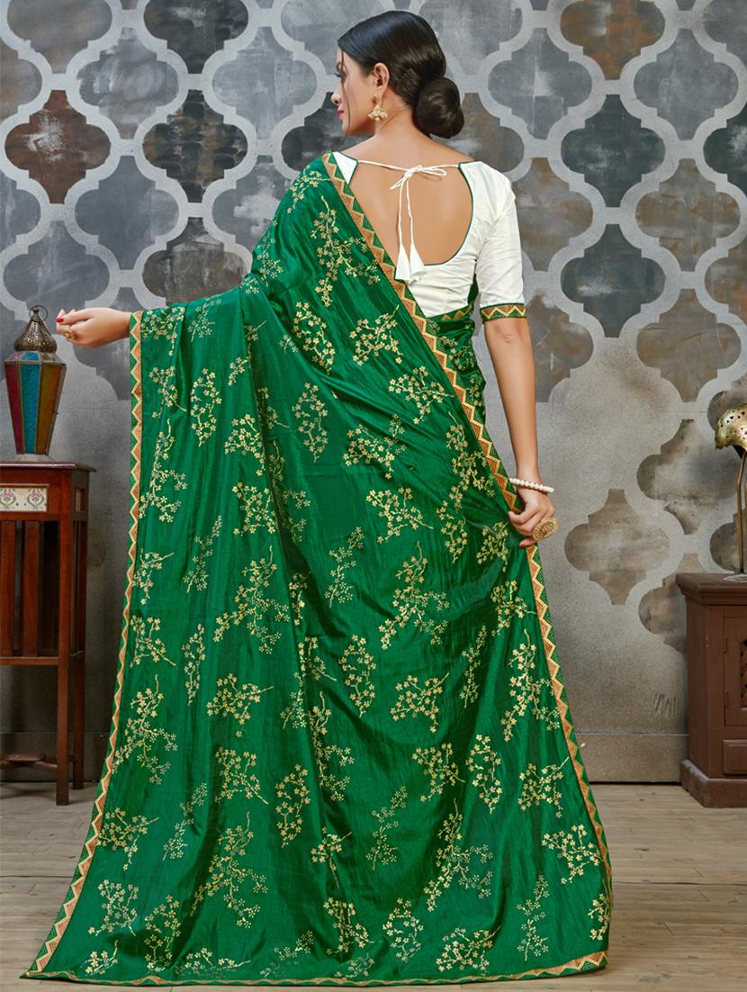 floral printed saree with blouse - 16340552 - Zoom Image - 2