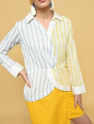 long sleeved striped shirt - 16340925 - Standard Image - 5