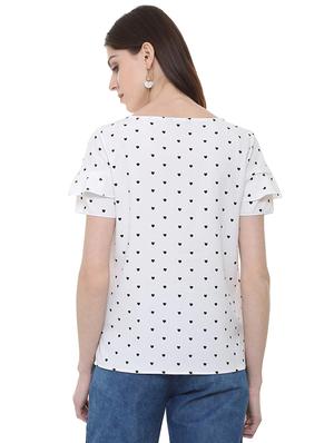 frill detail heart print top - 16340960 - Standard Image - 2