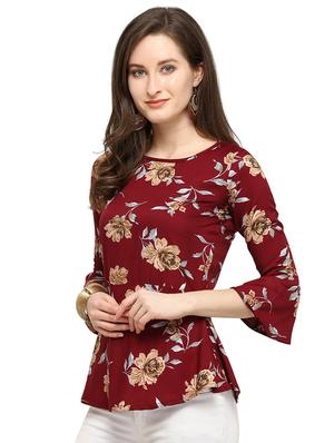 bell sleeved floral top - 16341445 - Standard Image - 2