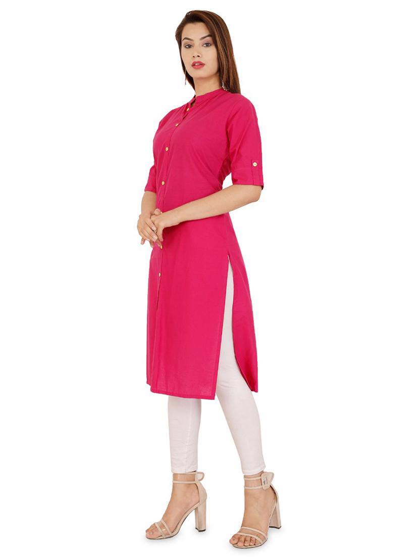 solid straight kurta - 16341497 - Zoom Image - 2