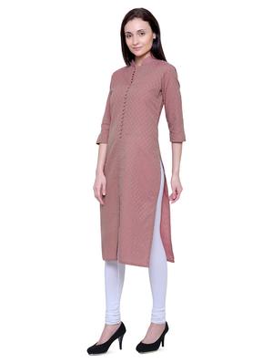 jacquard straight kurta - 16341549 - Standard Image - 2