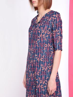 botanical print lapel neck shirt dress - 16341980 - Standard Image - 5