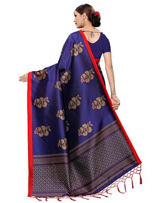 Floral mysore silk saree with blouse - 16343011 - Standard Image - 2