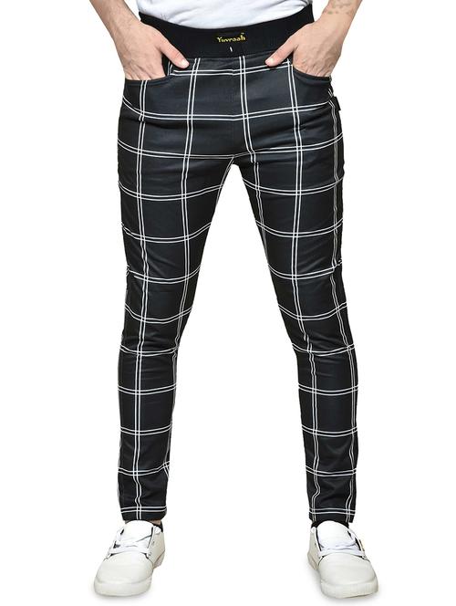 black checkered track pants - 16343129 - Very Small Image - 1