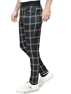 black checkered track pants - 16343129 - Standard Image - 2