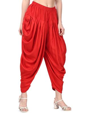 red cotton dhoti salwar salwars - 16343155 - Standard Image - 2