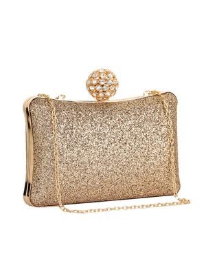 gold leatherette (pu) ethnic clutch - 16343470 - Standard Image - 2