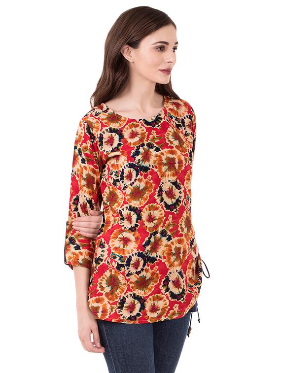 side tie knot ruched top - 16343472 - Zoom Image - 2