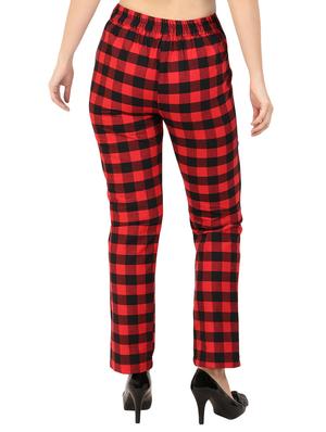 high rise checkered trouser - 16343481 - Standard Image - 2