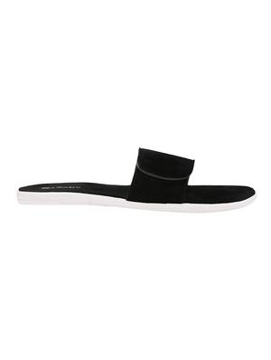 black suede slip on flip flops - 16343558 - Standard Image - 2