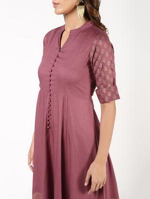 block print flared kurta with palazzo set - 16343587 - Standard Image - 5