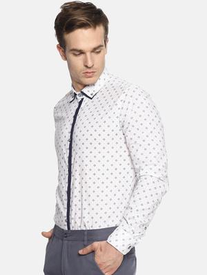 white printed casual shirt - 16343613 - Standard Image - 2