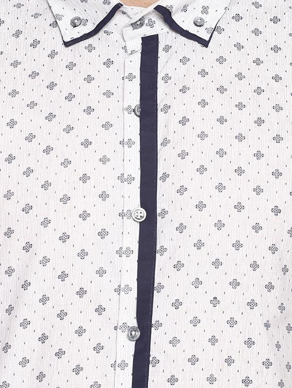 white printed casual shirt - 16343613 - Zoom Image - 5