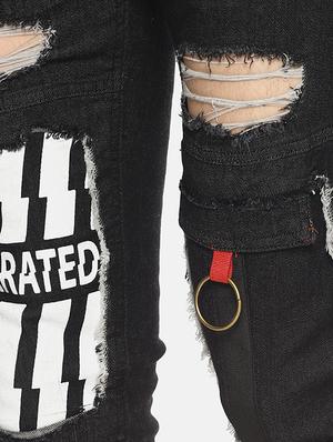 black printed distressed jeans - 16345298 - Standard Image - 5