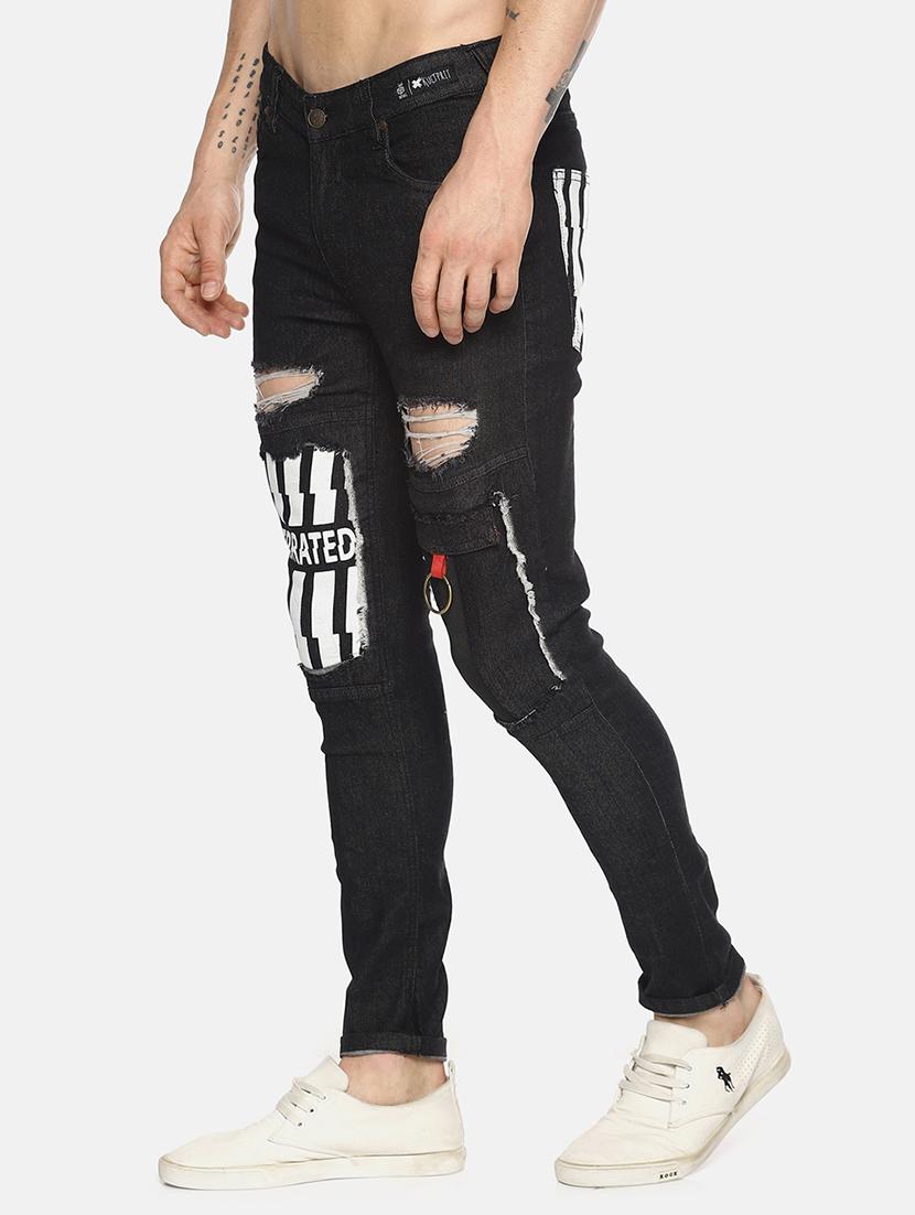 black printed distressed jeans - 16345298 - Zoom Image - 2