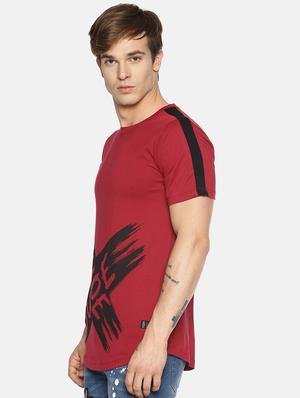 red front print t-shirt - 16345403 - Standard Image - 2