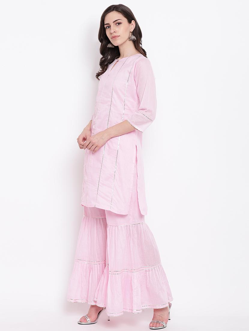 gota work kurta with sharara set - 16345730 - Zoom Image - 2