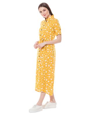 tie front side slit shirt dress - 16346236 - Standard Image - 2