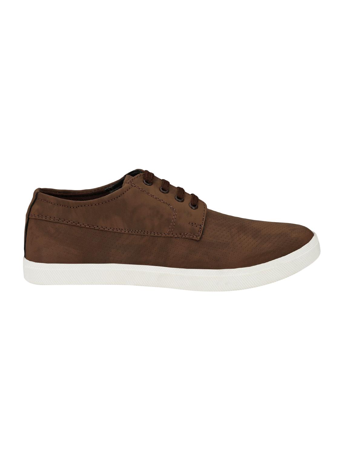 brown leatherette lace up sneakers - 16346568 - Zoom Image - 2