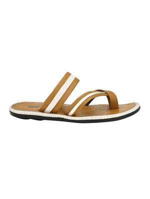 tan leatherette slip on slippers - 16346585 - Standard Image - 2