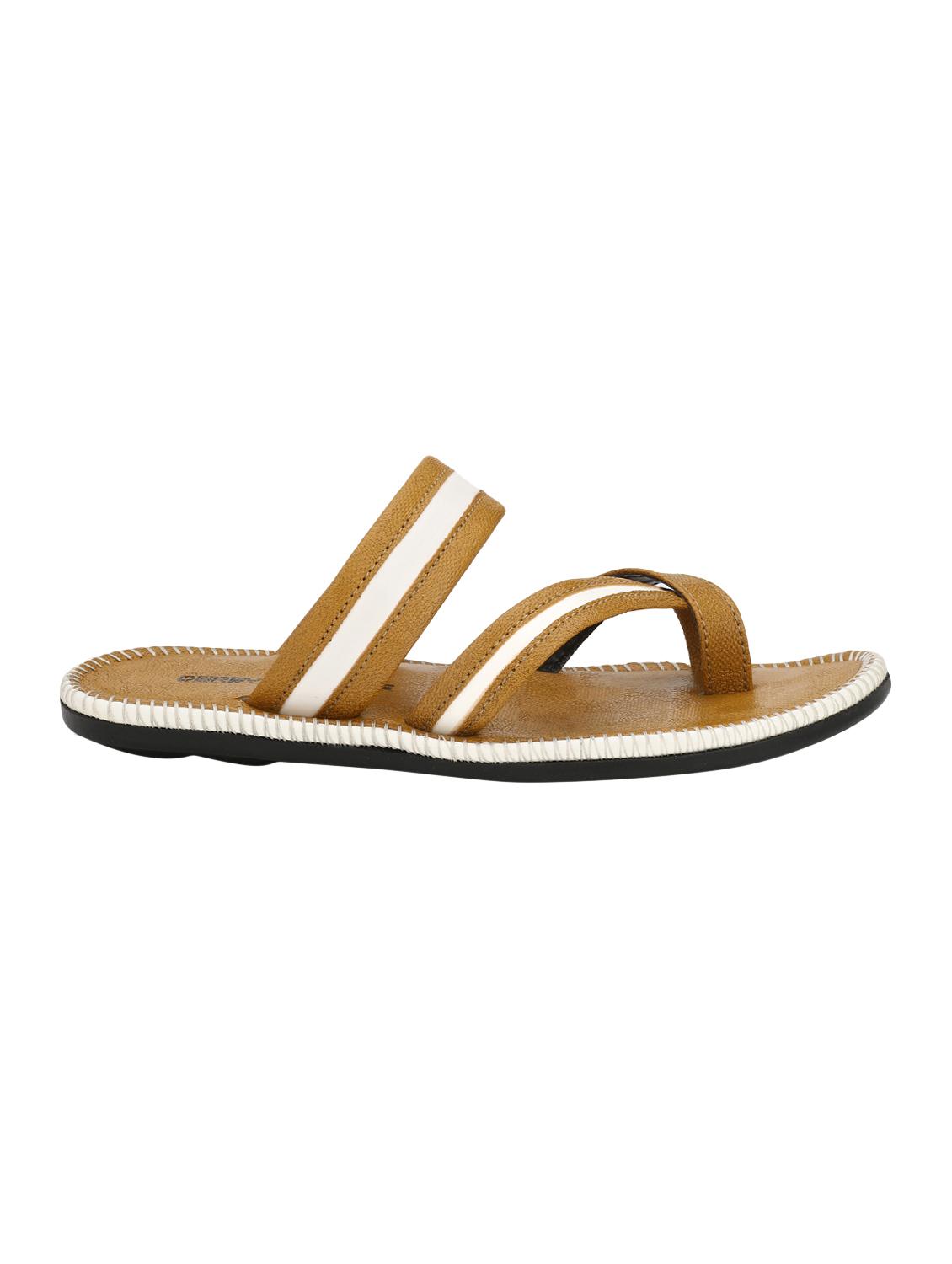 tan leatherette slip on slippers - 16346585 - Zoom Image - 2