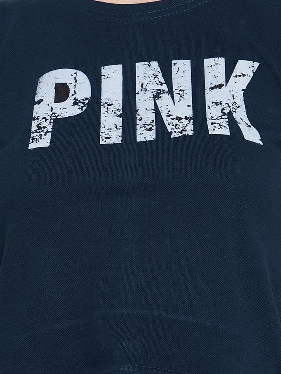 quirky text round neck crop tee - 16346910 - Zoom Image - 5