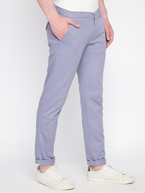 light blue solid flat front chinos - 16346932 - Standard Image - 2