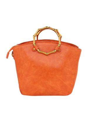 orange leatherette (pu) regular sling bag - 16347318 - Standard Image - 2