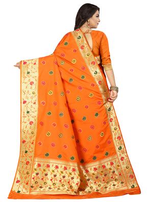 floral banarasi saree with blouse - 16347718 - Standard Image - 2