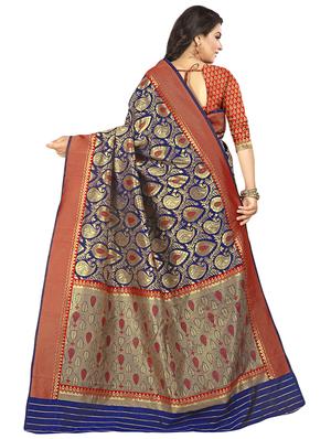 Paisley banarasi saree with blouse - 16347739 - Standard Image - 2