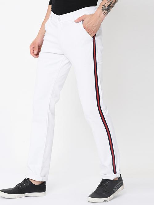 white side striped chinos - 16348145 - Standard Image - 1