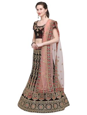 embroidered a-line lehenga - 16348658 - Standard Image - 2
