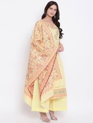 floral printed unstitched palazzo suit - 16348771 - Standard Image - 2