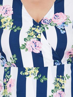 floral faux wrap plus dress - 16348915 - Standard Image - 5