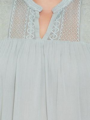 lace detail mandarin neck plus top - 16348933 - Standard Image - 5