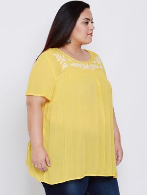 round neck floral plus tunic - 16348948 - Standard Image - 2