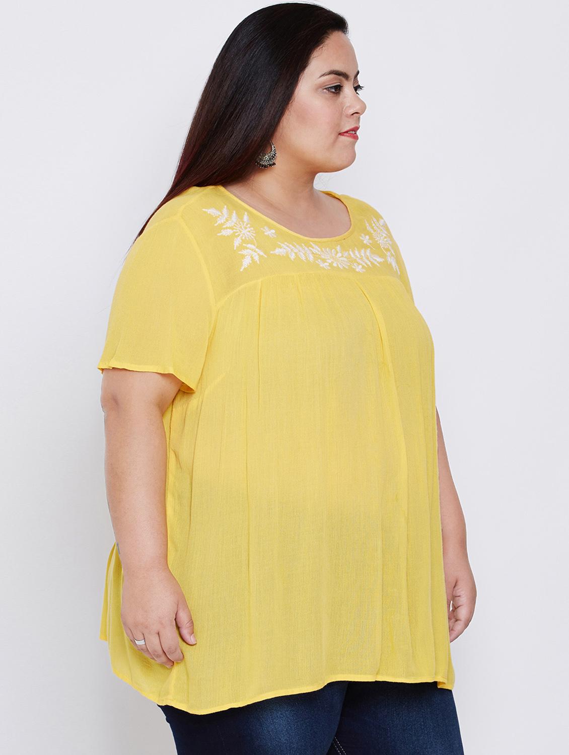 round neck floral plus tunic - 16348948 - Zoom Image - 2