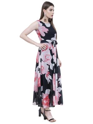 tie knot front floral maxi dress - 16349342 - Standard Image - 2