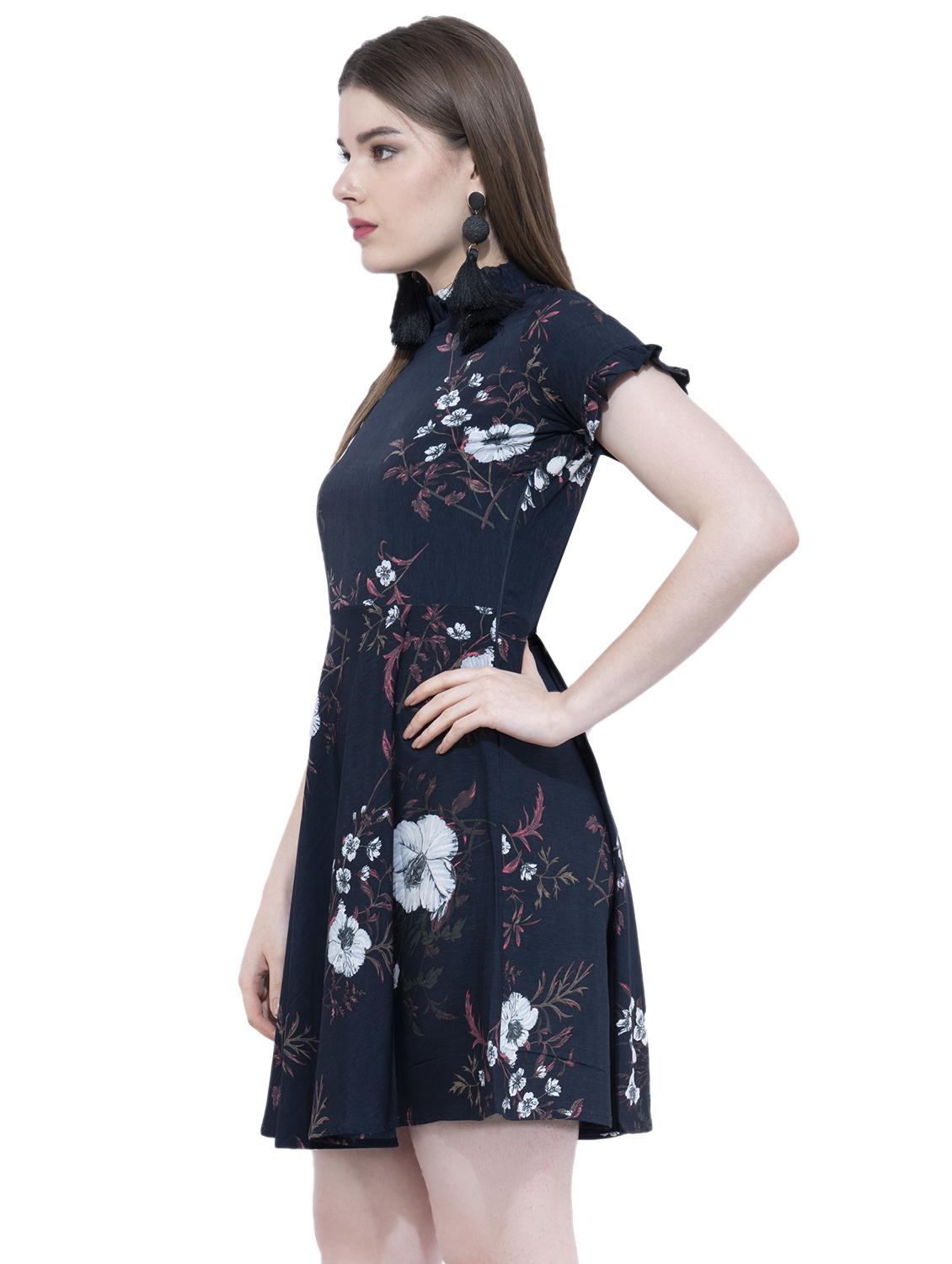 frill trim floral a-line dress - 16349348 - Zoom Image - 2