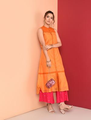 sequined a-line kurta - 16350318 - Standard Image - 2