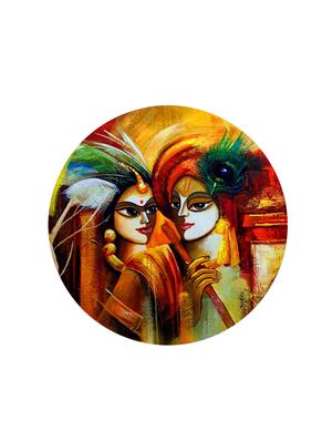 Studio Shubham wooden Lord krishna painting wall plates for hanging(Set of 3) - 16351122 - Standard Image - 2