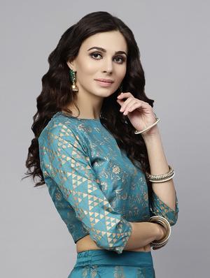 block printed blouse - 16351538 - Standard Image - 2