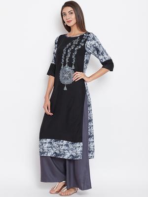 embroidered straight kurta - 16351555 - Standard Image - 2