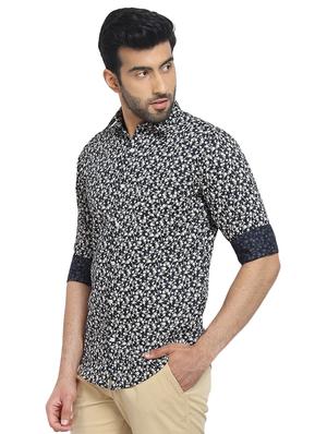 blue floral print casual shirt - 16351795 - Standard Image - 2