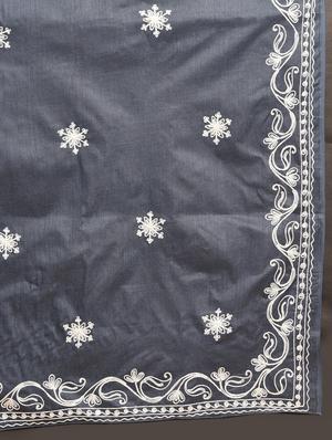 grey cotton embroidered dupatta - 16352202 - Standard Image - 5