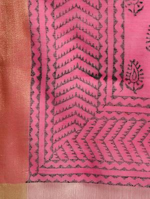 block print chanderi dupatta - 16352205 - Standard Image - 2
