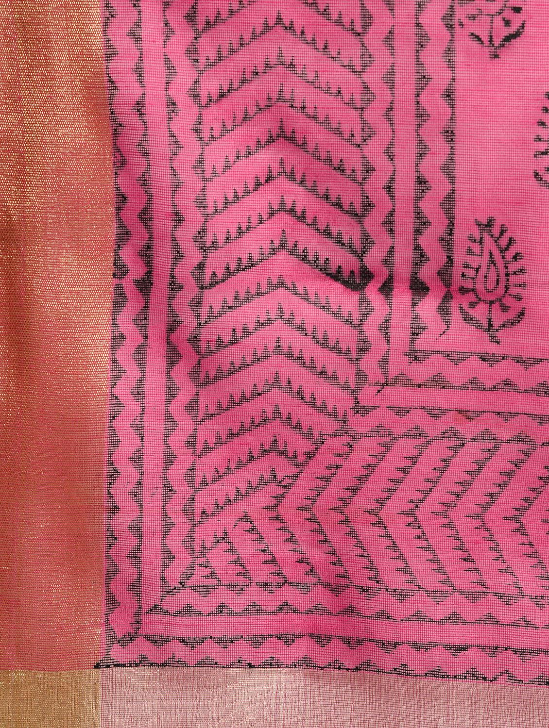 block print chanderi dupatta - 16352205 - Zoom Image - 2